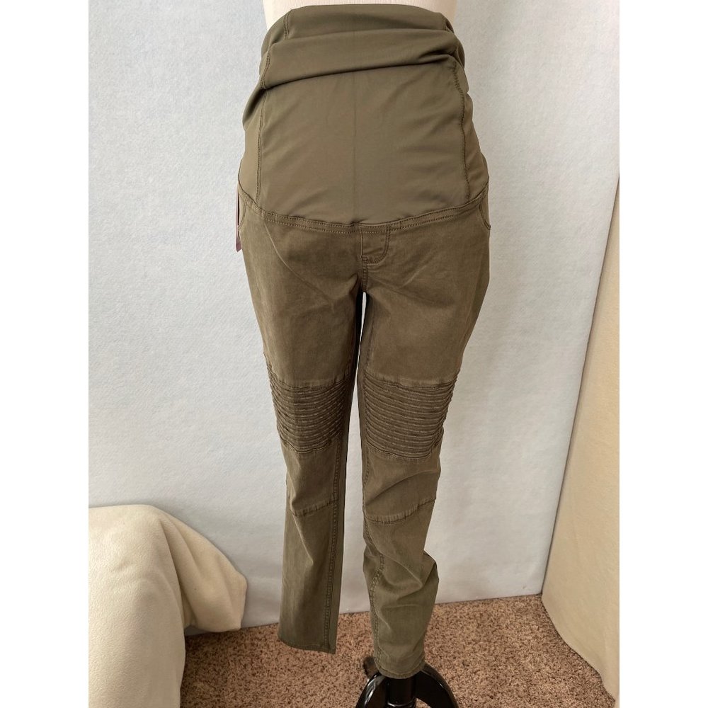 Isabel Maternity Green Stacked Design Skinny Maternity Jeggings